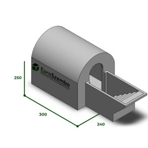 Piwnica betonowa kopuła z przedsionkiem otwartym i schodami_1